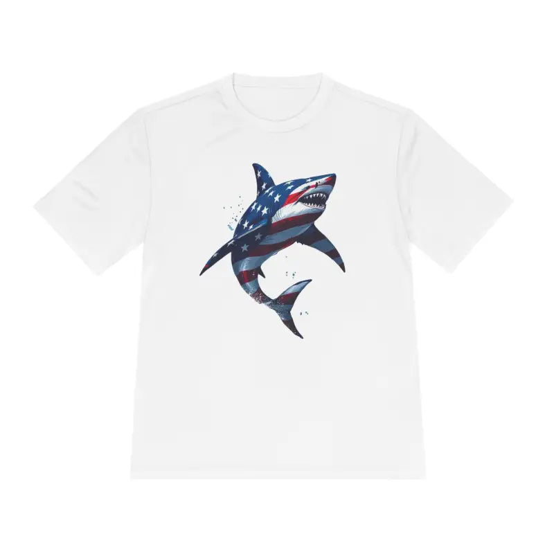 Ocean State Styles BlueWave T Shirt Wicking Flag Shark