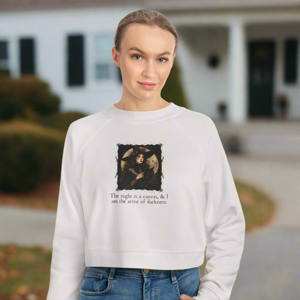 Artist of Darkness Women's Cropped Pullover - Stylish Fleece Sweatshirt