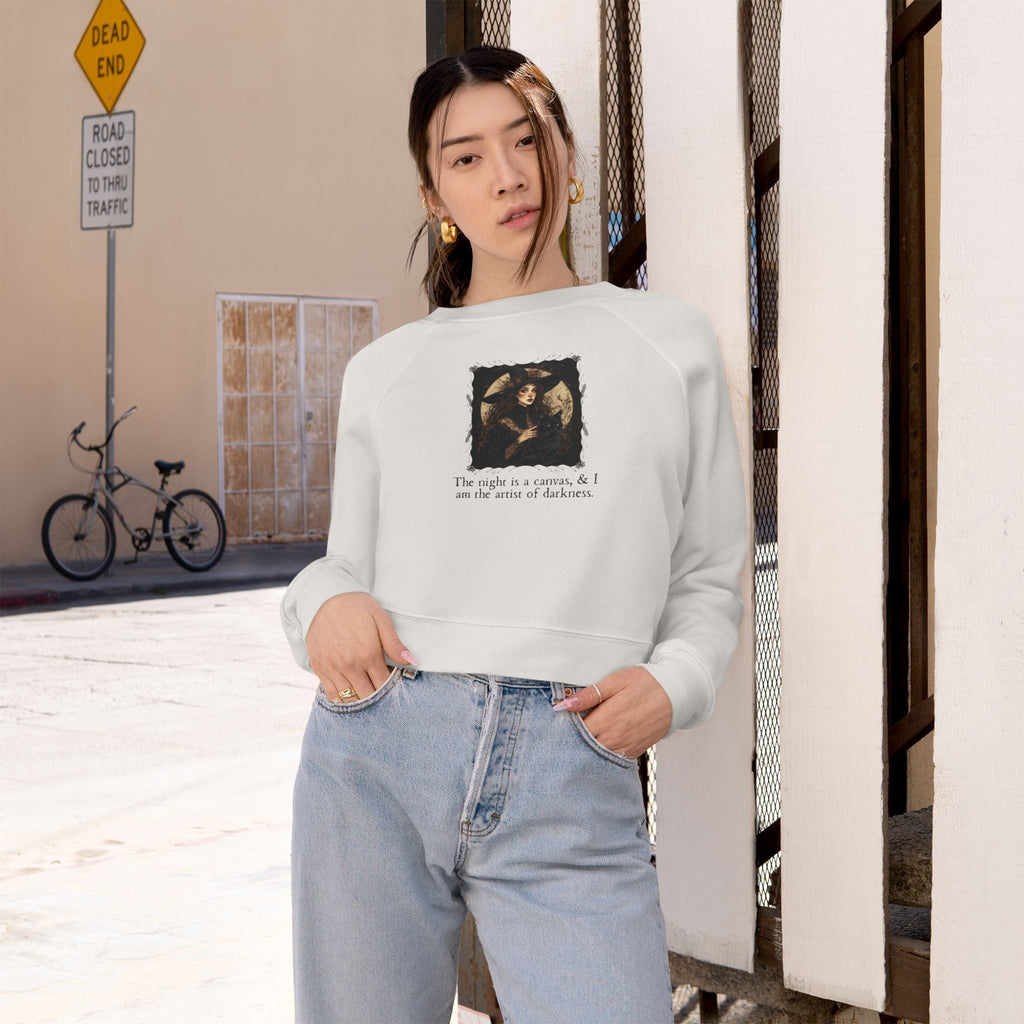 Artist of Darkness Women's Cropped Pullover - Stylish Fleece Sweatshirt