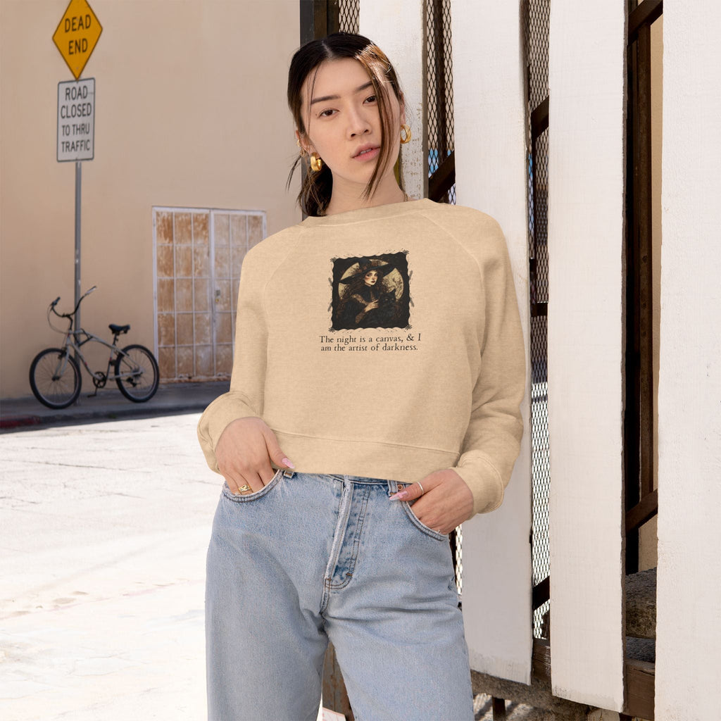 Artist of Darkness Women's Cropped Pullover - Stylish Fleece Sweatshirt