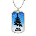 Christmas Ball Buster Dog Tag Necklace