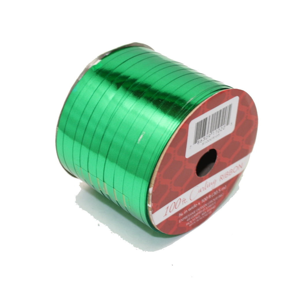 Metallic Style Curling Ribbon -3/16 inch X 100 Feet - Shiny Red