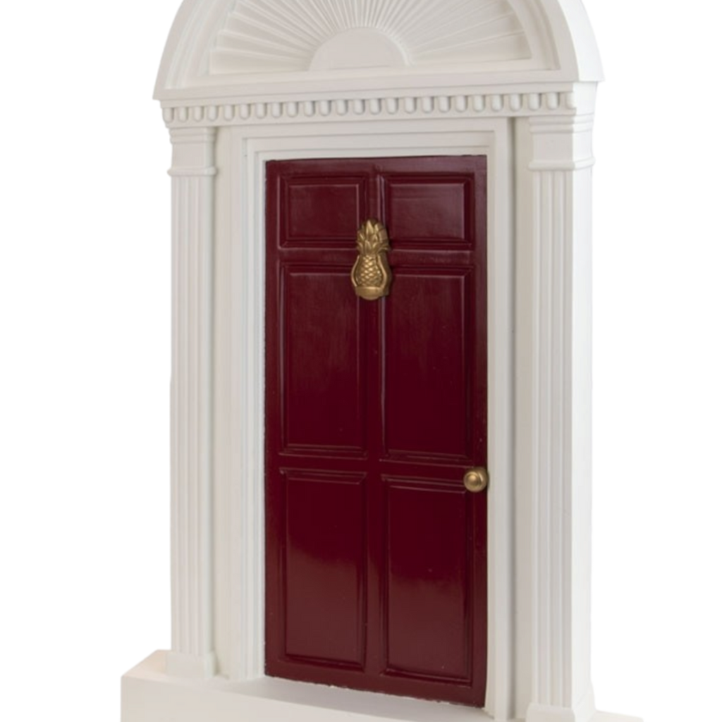 Red Door with Pineapple Door Knocker