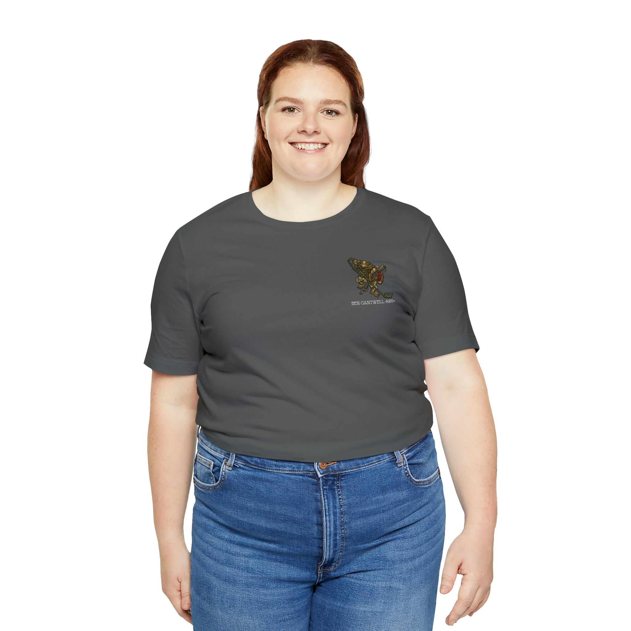 Metal Detector and Shotgun Engineer Frog - Front Print - Short Sleeve Tee