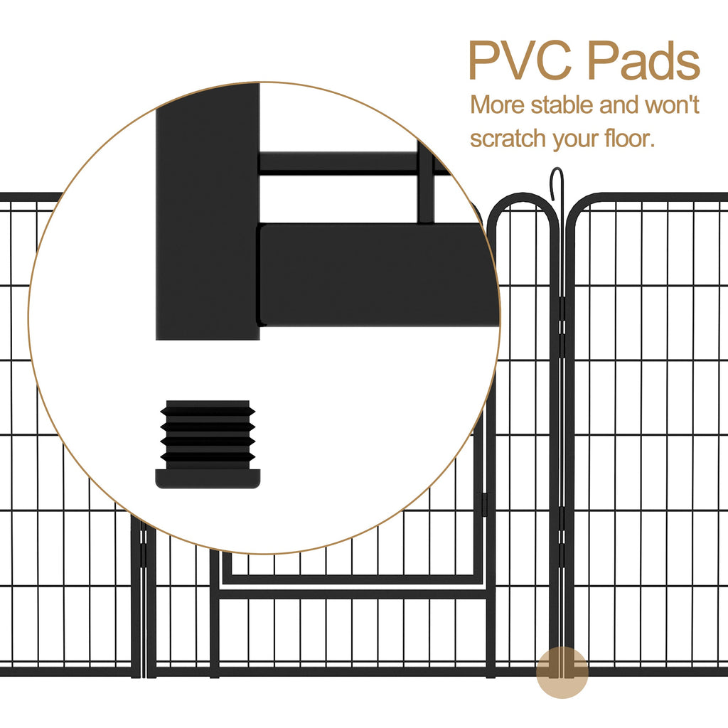 16 Panels Heavy-Duty Metal Playpen with Door, 39.37' H Dog Fence Pet Exercise Pen for Outdoor, Indoor