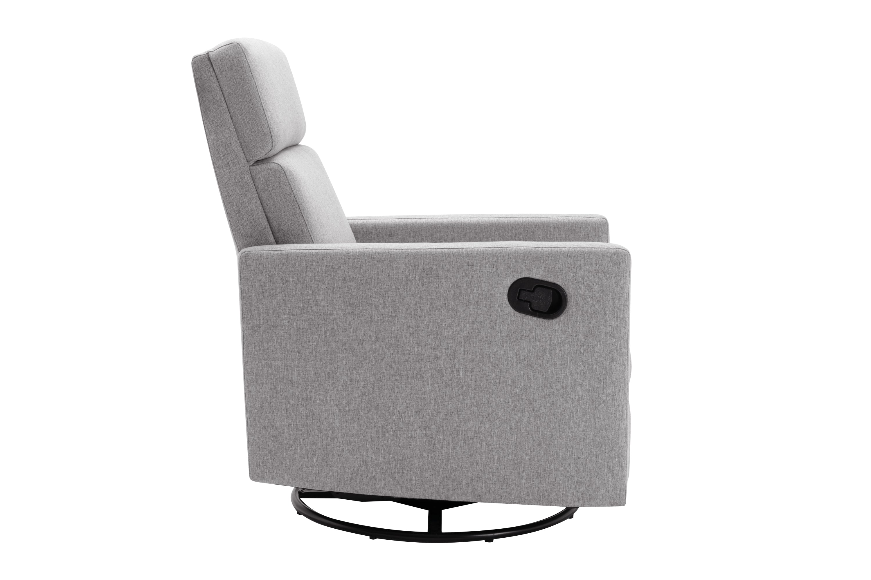 Modern Upholstered Rocker Nursery Chair Plush Seating Glider Swivel Recliner Chair, Gray Linen