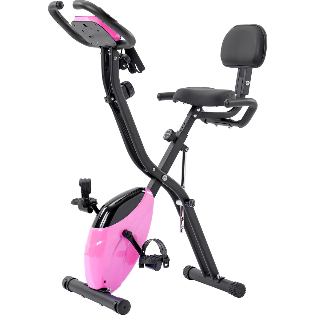 Exercise Bike,Workout Bikes for Home,Folding Stationary Bikes for Home with 16-Level Magnetic Resistance, 300LBS Capacity X-Bike Indoor Exercise Equipment with Heart Rate Sensor & LCD Monitor