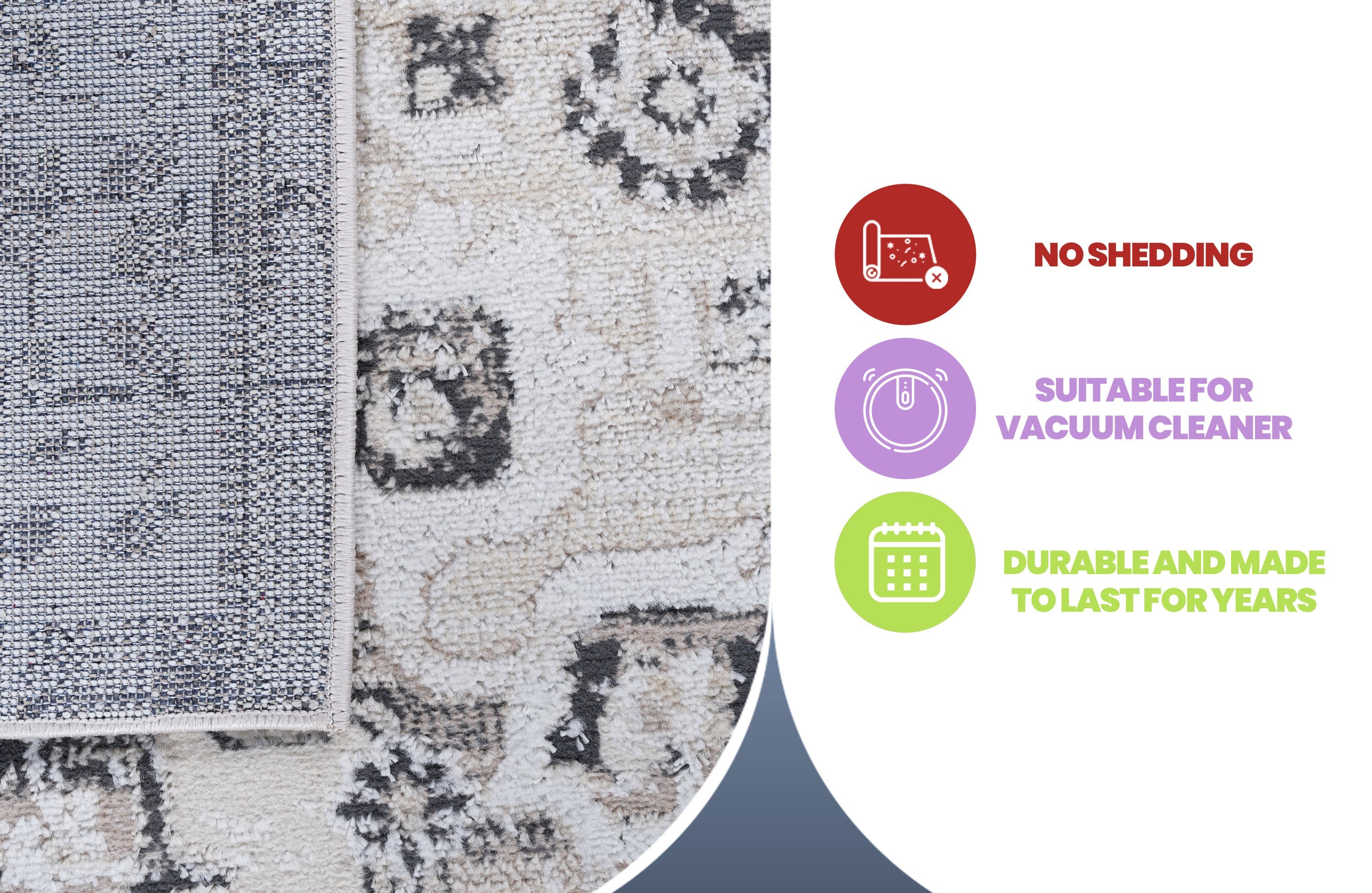 NAAR PAYAS Collection 8X10 Cream / Beige / Medallion Area Rug