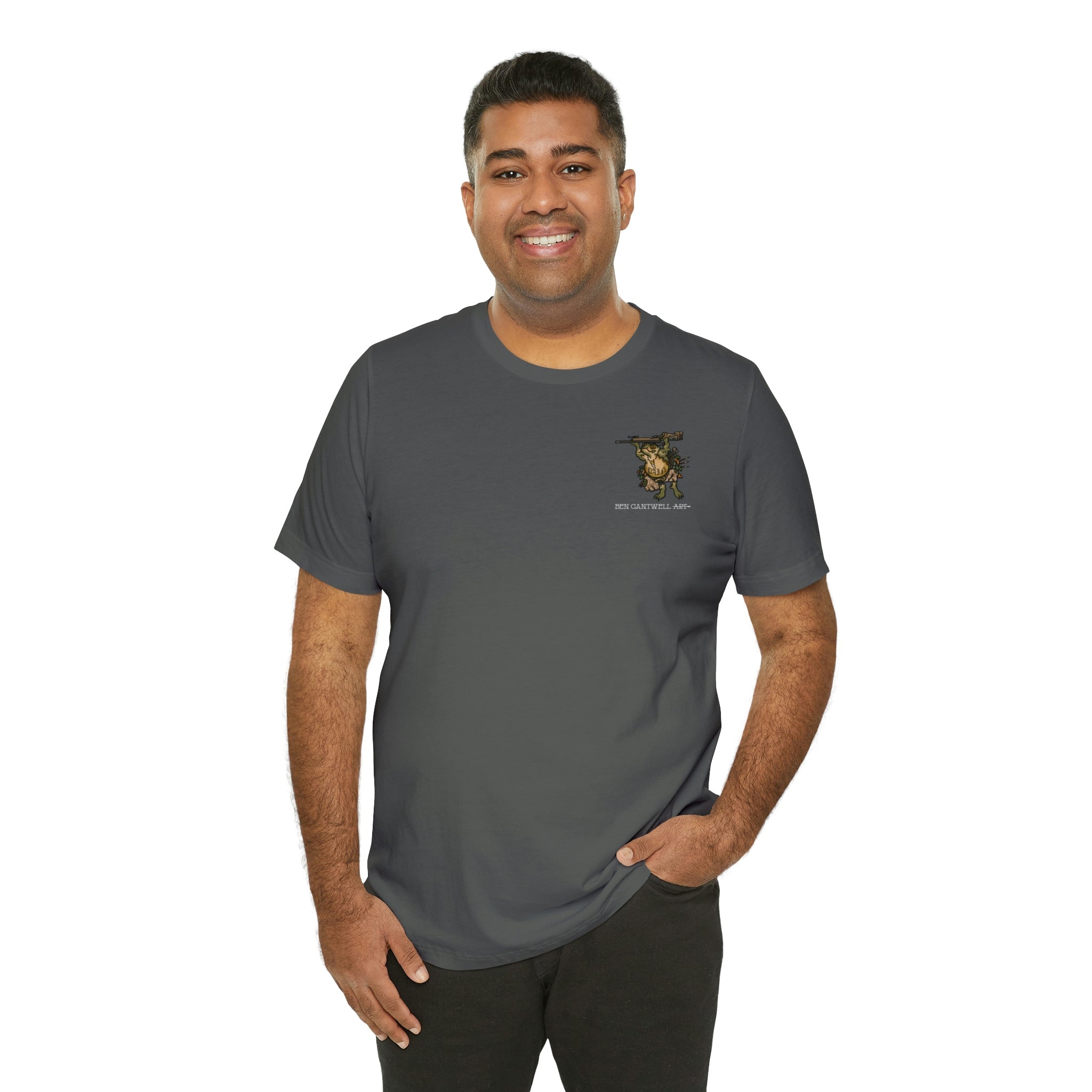 Sniper Rifle Frog - Front Print - Short Sleeve Tee