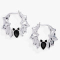 Crystal Bat Hoop Earrings