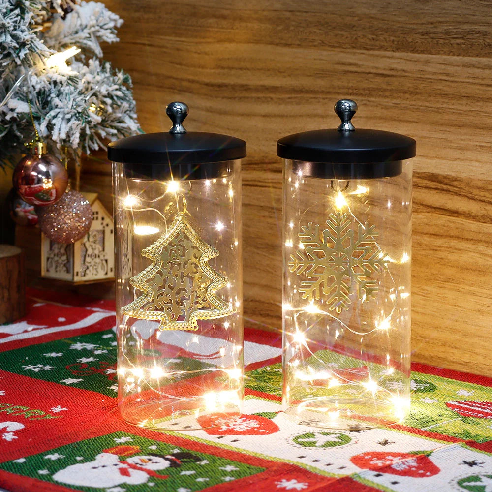 Set of 2-7"H Battery Powered Lights(Gold Leaf Pendant )