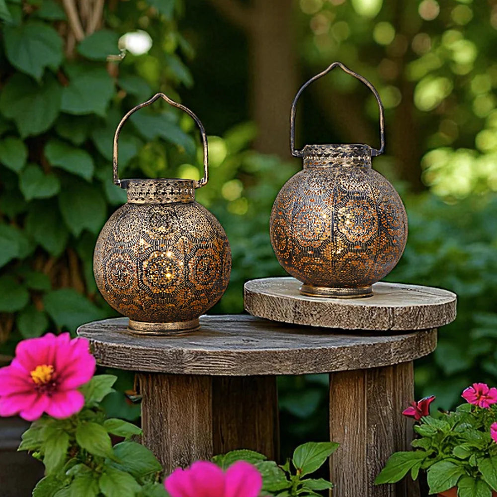 Set of 2 Moroccan Style Metal Table Lamp