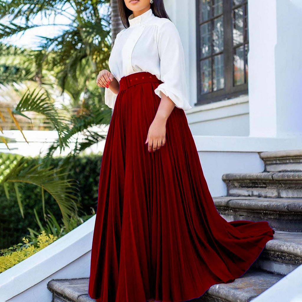 Women's Elegant Pleated Personality Big Skirt