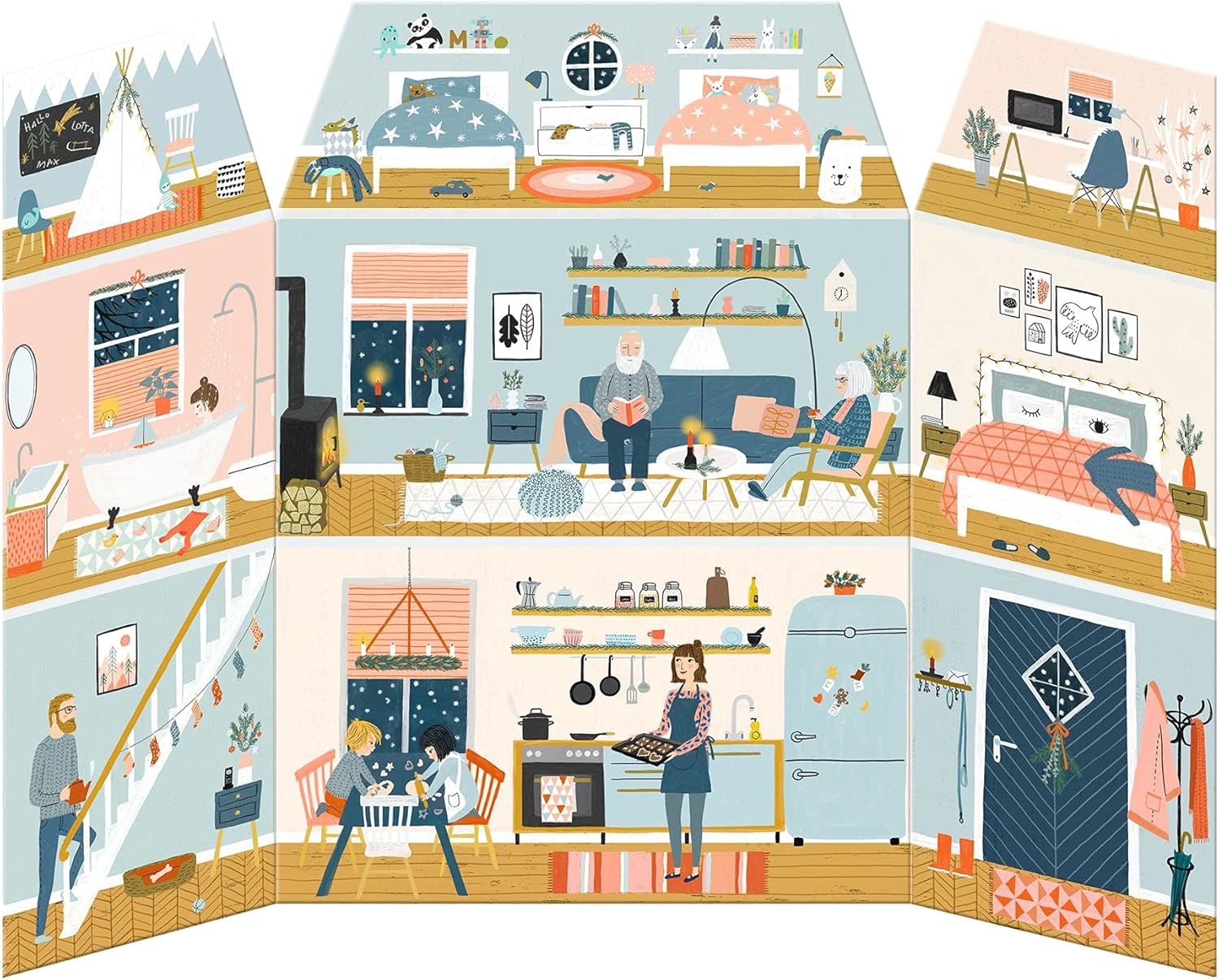 At Home Christmas  3D Fold Out House Advent Calendar