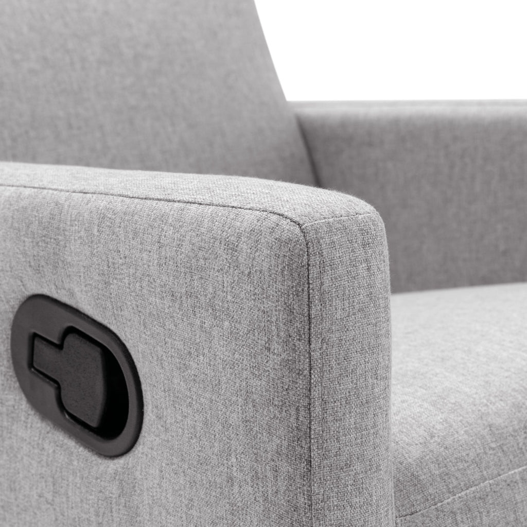 Modern Upholstered Rocker Nursery Chair Plush Seating Glider Swivel Recliner Chair, Gray Linen