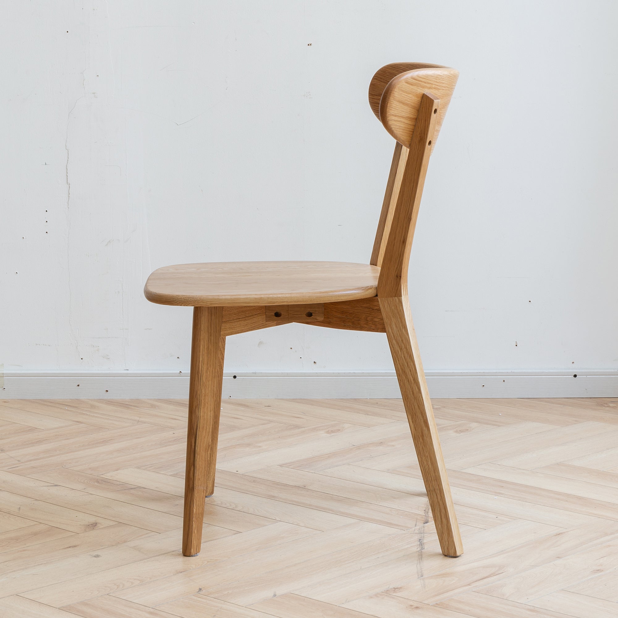 Natural Oak Dining Chair Set of 2 - Solid Wood, FAS Grade, 46.5 * 54 * 80cm
