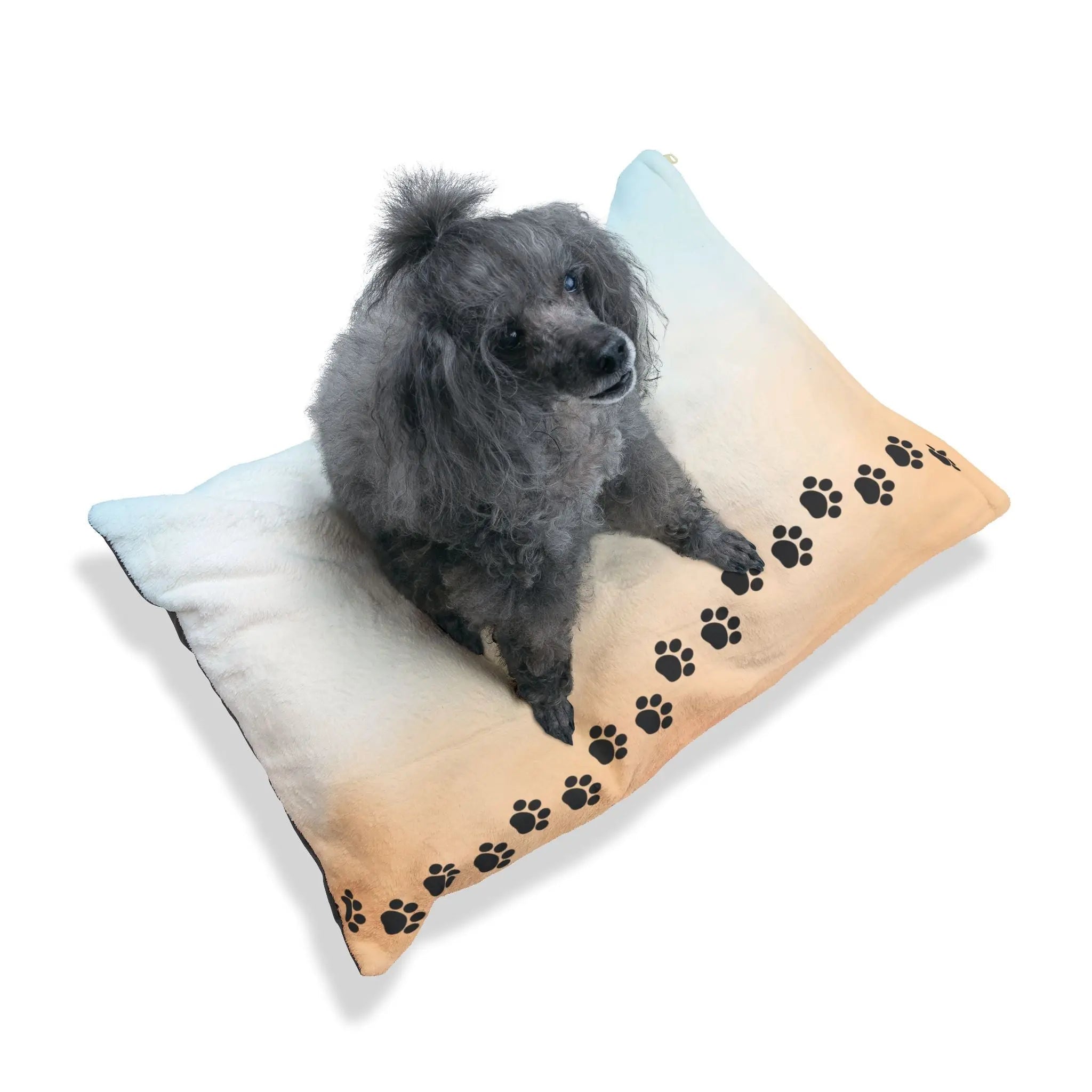 Beach Colored Paw Print Pet Bed | Cozy Dog & Cat Bed