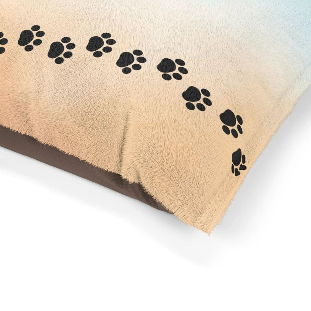 Beach Colored Paw Print Pet Bed | Cozy Dog & Cat Bed
