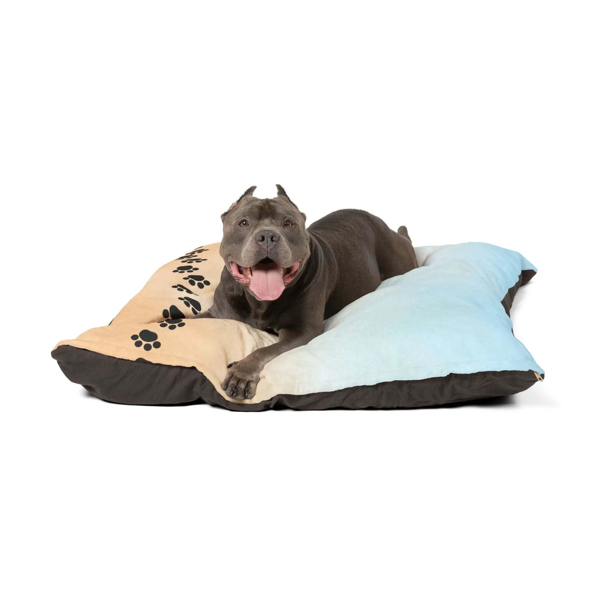 Beach Colored Paw Print Pet Bed | Cozy Dog & Cat Bed