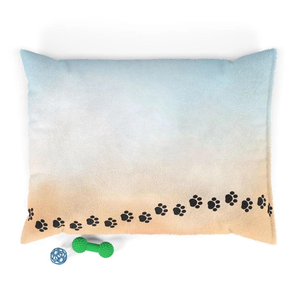 Beach Colored Paw Print Pet Bed | Cozy Dog & Cat Bed