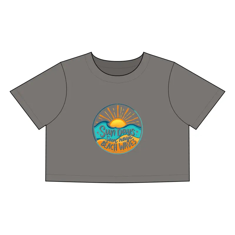 Ocean State Styles Tee Sundays Beach Graphic Crop Top