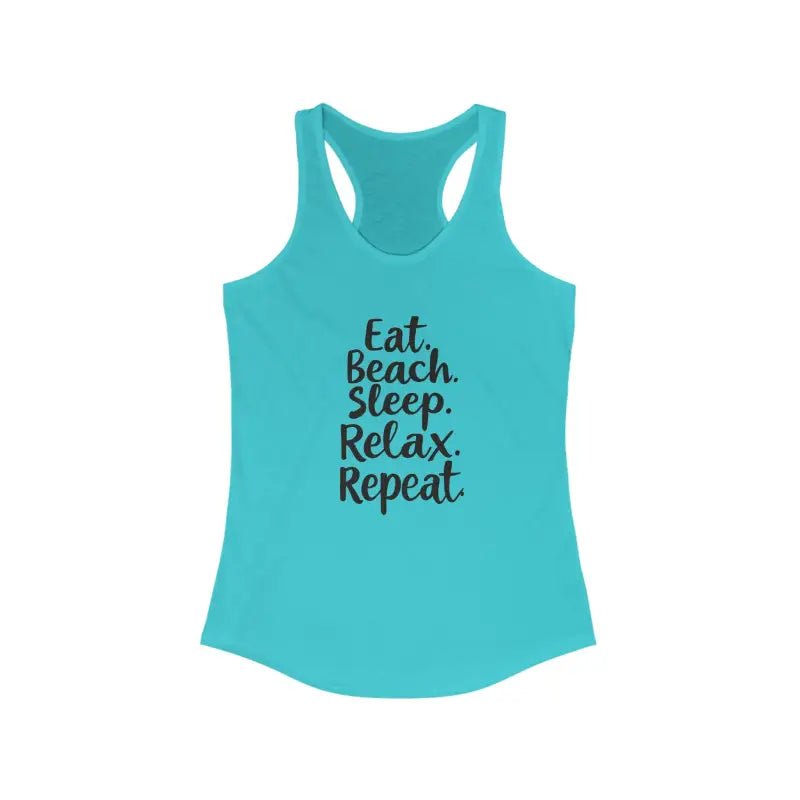 Ocean State Styles Beach Vibes Tank Top Eat Sleep Repeat