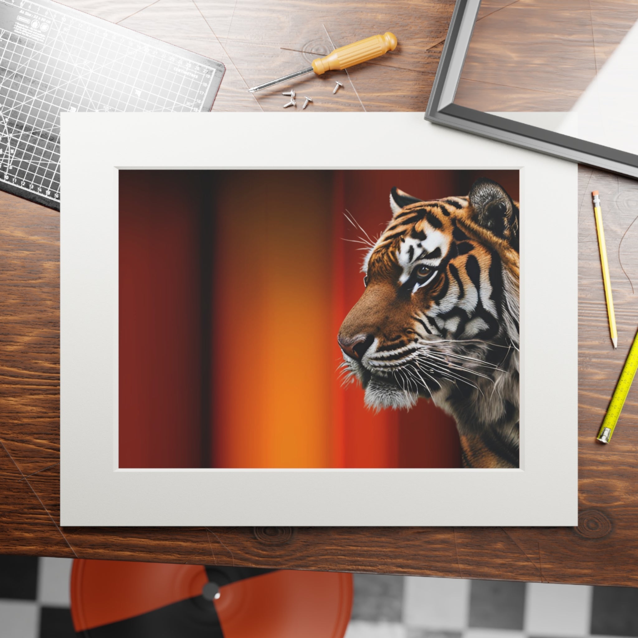 Beautiful Tiger Fine Art Print with Passepartout Frame