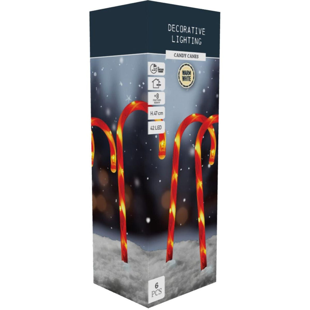 Lighted Candy Canes - 6 Pack - 18 Inches tall