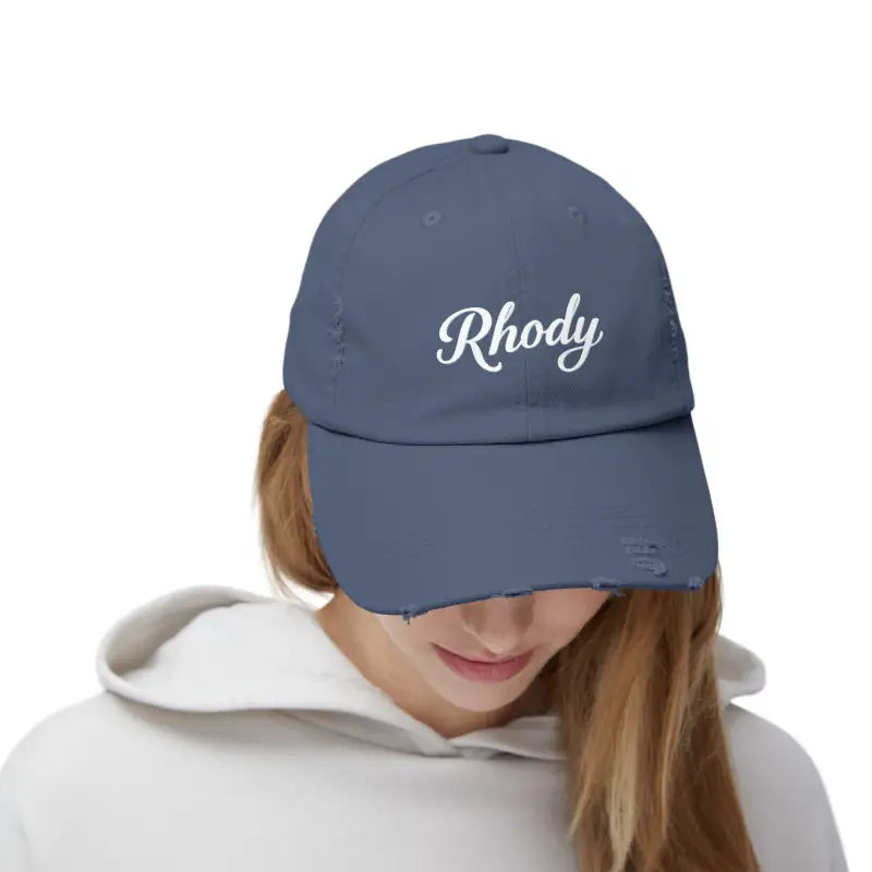 Ocean State Styles Baseball Cap Distressed Rhody Unisex