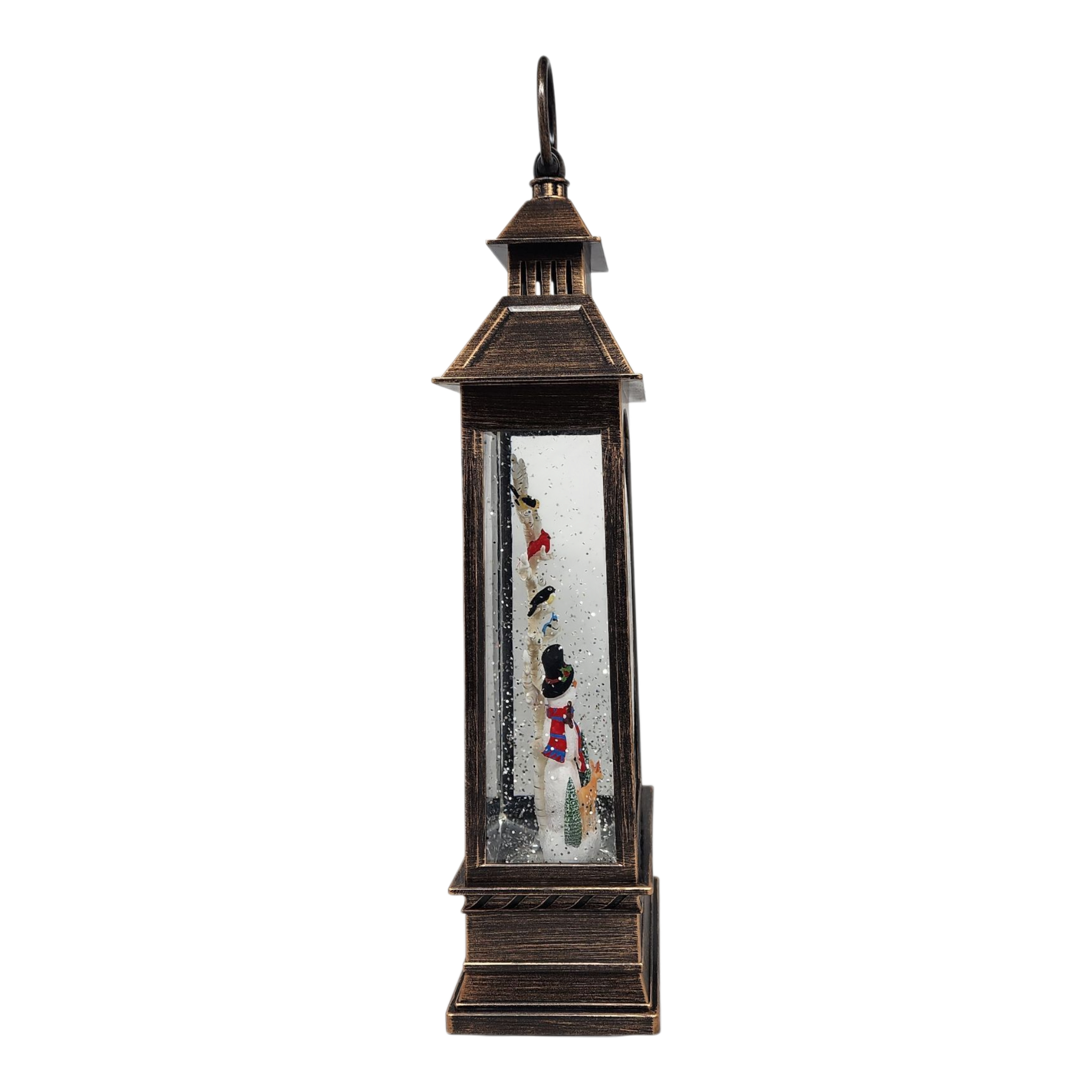 Lighted Spinning Waterglobe Lantern - Frosty and Friends