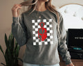 White checkered Sentinel CC Sweatshirt