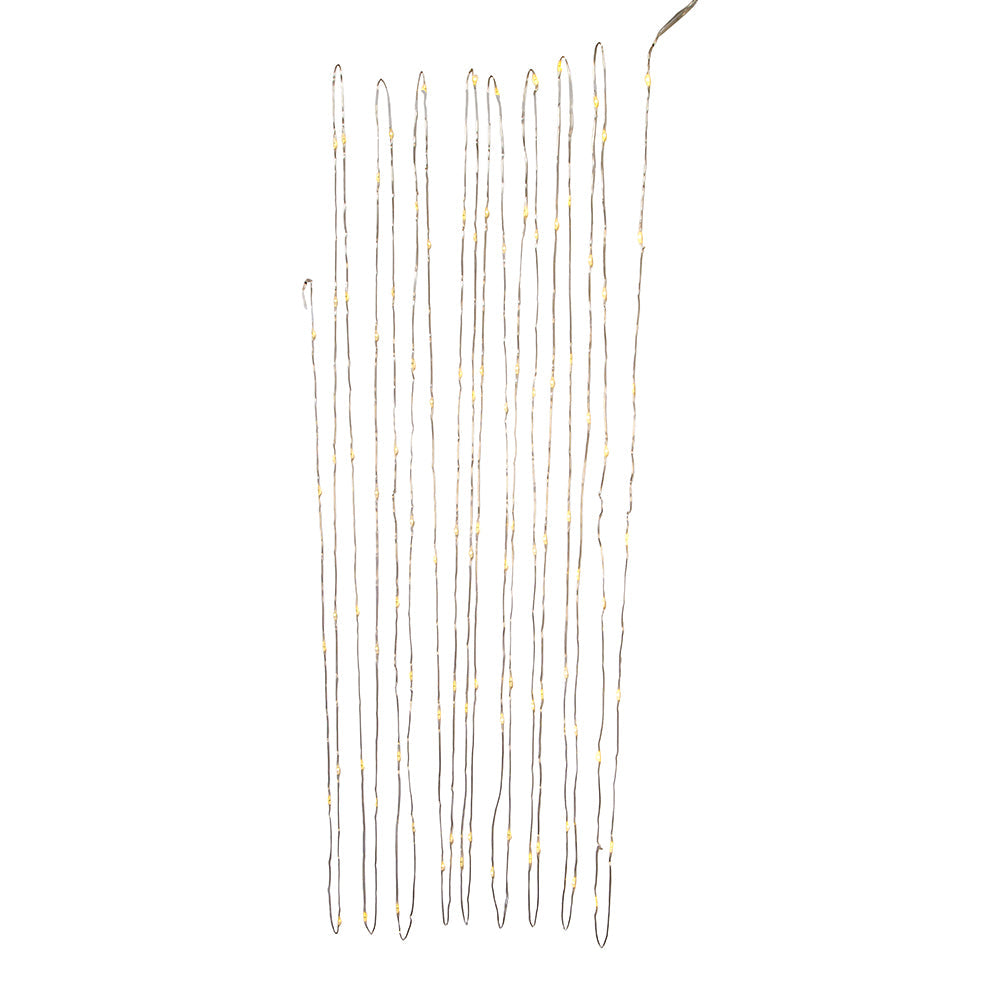 100-Light Battery Operated Warm White Fairy Silver Wire Lights