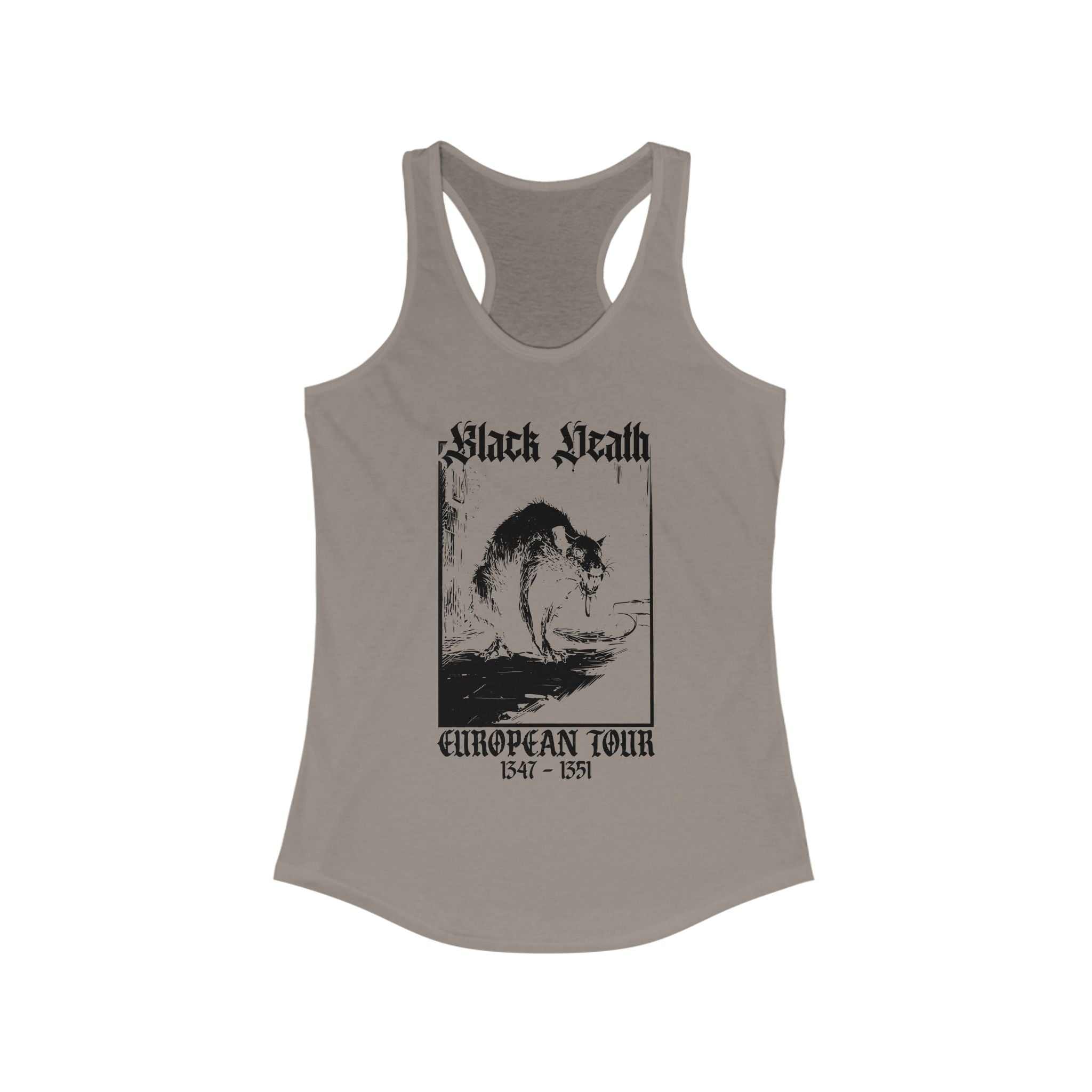 Black Death European Tour Plague Rat Women's Racerback Tank Top
