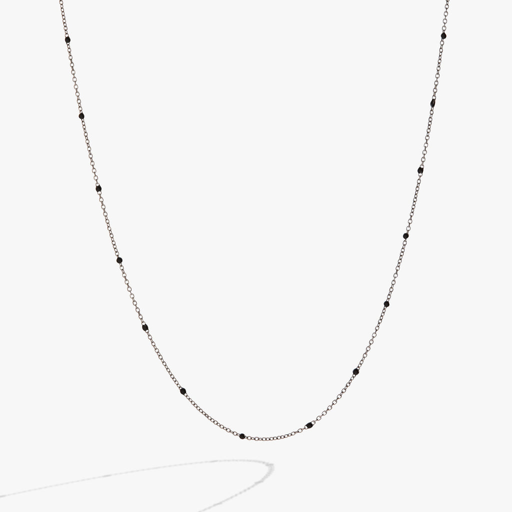 Enamel Black Dot Chain Necklace
