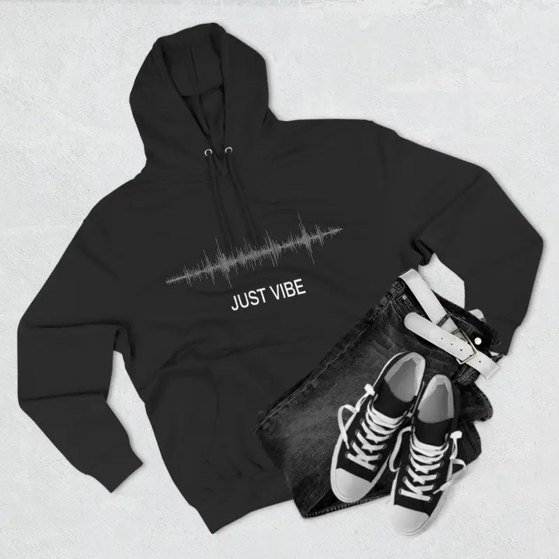 Ocean State Styles Hoodie Just Vibe Sound Wave Graphic