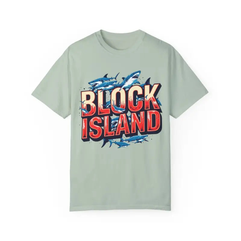 Ocean State Styles Block Island Shark T Shirt Garment Dyed
