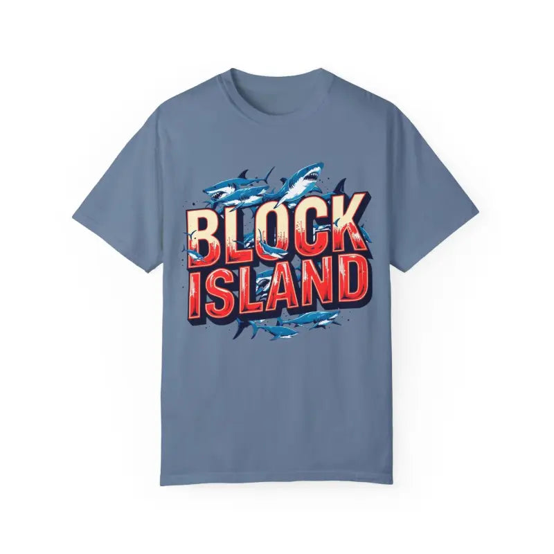 Ocean State Styles Block Island Shark T Shirt Garment Dyed
