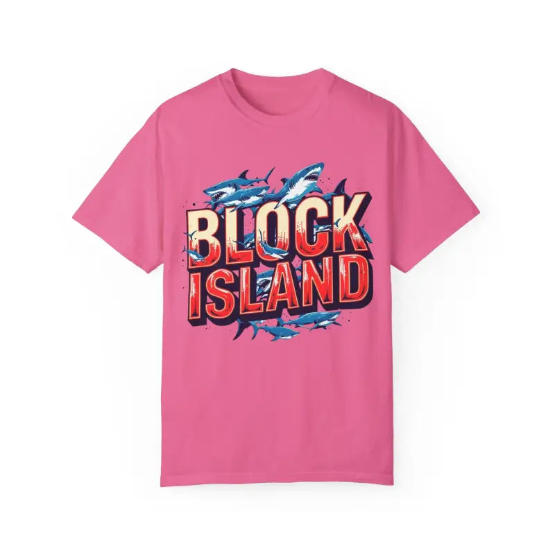 Ocean State Styles Block Island Shark T Shirt Garment Dyed
