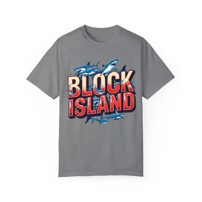 Ocean State Styles Block Island Shark T Shirt Garment Dyed