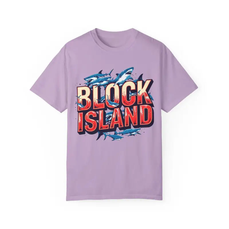 Ocean State Styles Block Island Shark T Shirt Garment Dyed