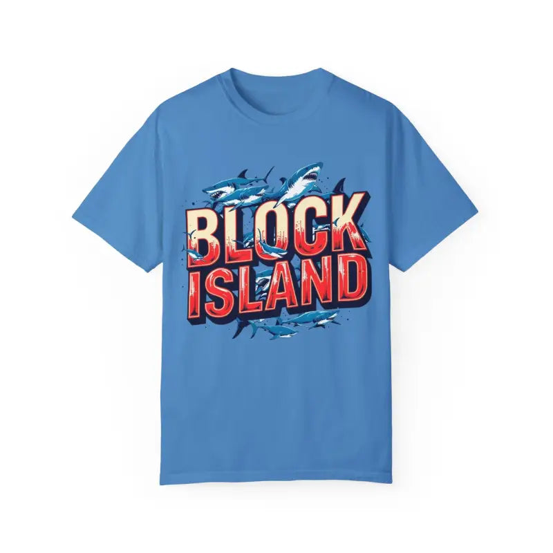 Ocean State Styles Block Island Shark T Shirt Garment Dyed