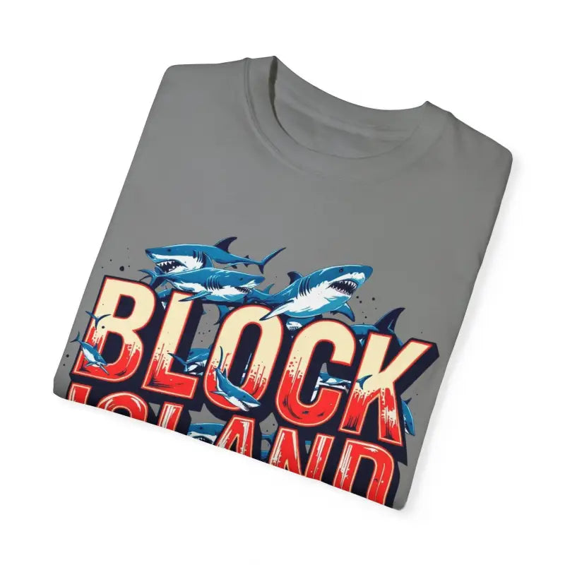 Ocean State Styles Block Island Shark T Shirt Garment Dyed