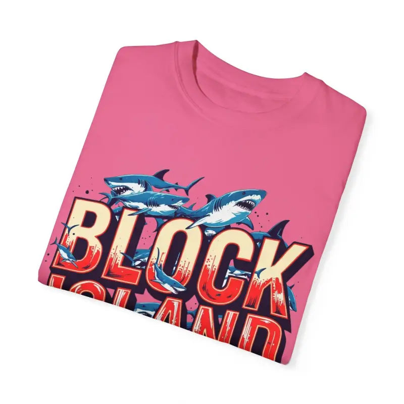 Ocean State Styles Block Island Shark T Shirt Garment Dyed