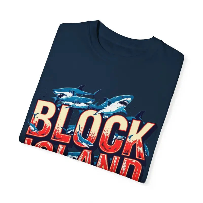 Ocean State Styles Block Island Shark T Shirt Garment Dyed