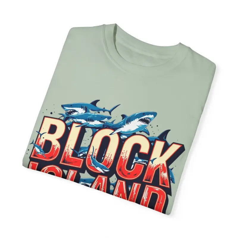 Ocean State Styles Block Island Shark T Shirt Garment Dyed