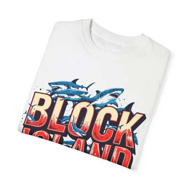 Ocean State Styles Block Island Shark T Shirt Garment Dyed