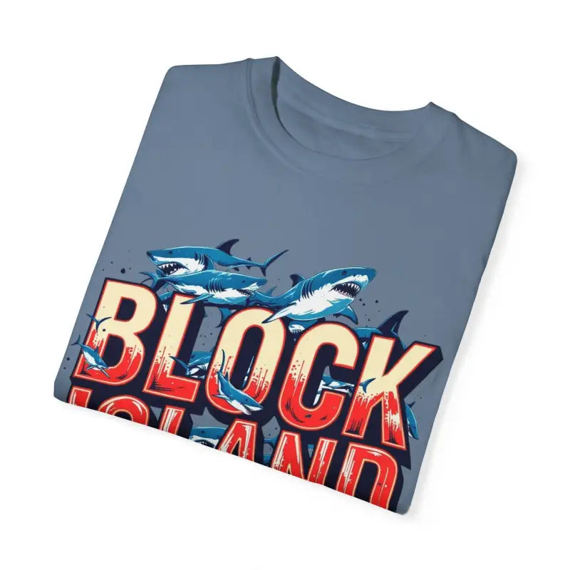 Ocean State Styles Block Island Shark T Shirt Garment Dyed