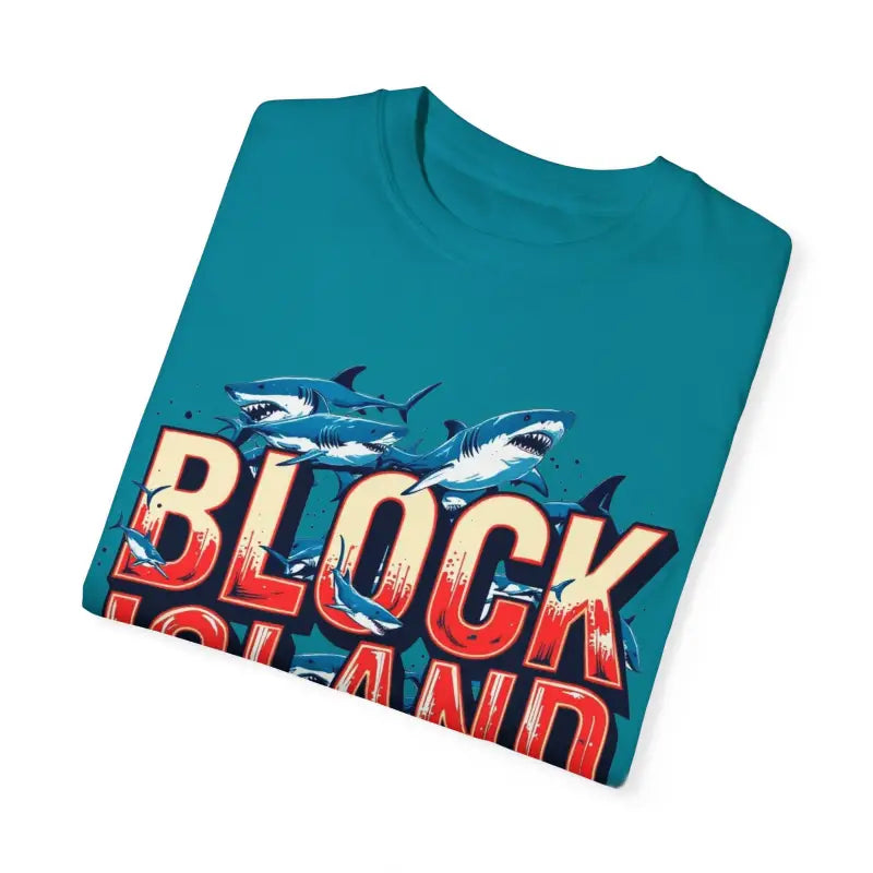 Ocean State Styles Block Island Shark T Shirt Garment Dyed