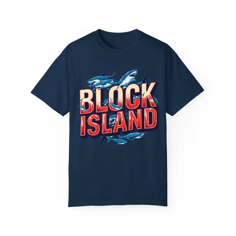 Ocean State Styles Block Island Shark T Shirt Garment Dyed