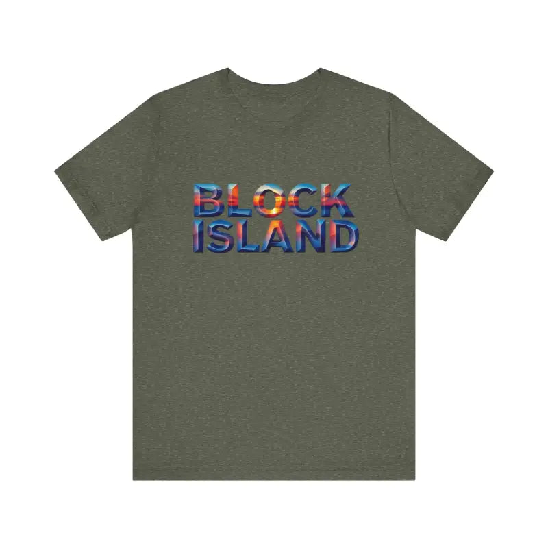 Ocean State Styles T Shirt Block Island Sunset Unisex Jersey